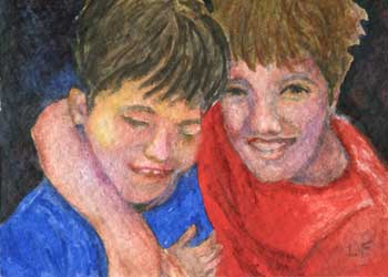 "Brothers" by Laurie Farrington, Rockville MD - Watercolor